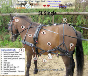 DRIVING HARNESS FOR SINGLE HORSE IN RED COLOUR SIZES FULL COB,PONY
