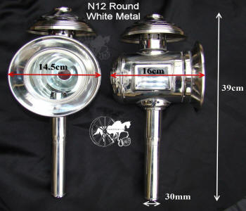 Horse and Carriage  Lamp Style N12 White Metal Mirror Finnish