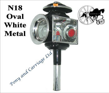 Horse and Carriage  Lamp Style N18 White Metal