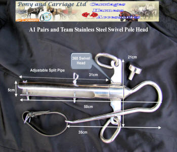 Horse Carriage Pair Team Pole Head