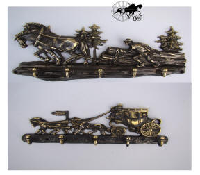 Solid Brass Horse Coat rack Hanger Log Pull  Coach
