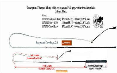 Style 1-117 One Every Day Fiberglas Carriage Driving Whip from Doebert of Germany