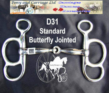 French Style Jointed Two Ring Carriage Driving Bit pony Up to Horse Size D22