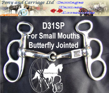 Carriage Driving Butterfly Jointed Horse Bit Style D31 Mini Large 