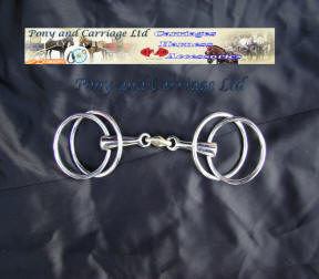 Wilson Snaffle Carriage Driving Bit with German Silver Lozenge F17 