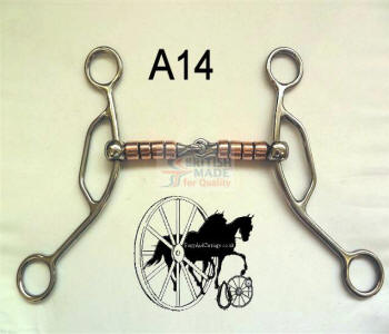 Copper Roller D Type American gag Horse Bit British Made