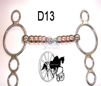 Copper Cherry Roller 4 Ring Dutch Horse Bit British Made