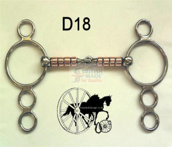 Copper Roller D Type 4 Ring Horse Bit British Made
