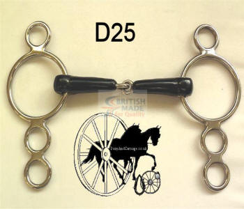 Vulcanite Jointed 4 Ring DutchHorse Bit British Made