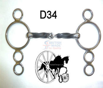 Slow Twist Iron 4 Ring Dutch Horse Bit British Made