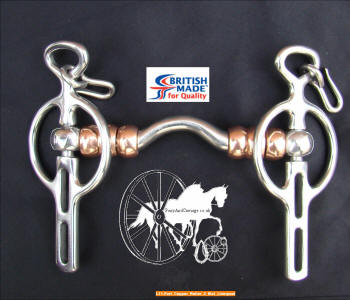 British Made Liverpool Two Slot Soft Port Carriage Driving Bit With Copper Rollers