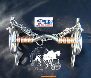 British Made Liverpool Tulip Fixed Cheek Two Slot Soft Port Carriage Driving Bi