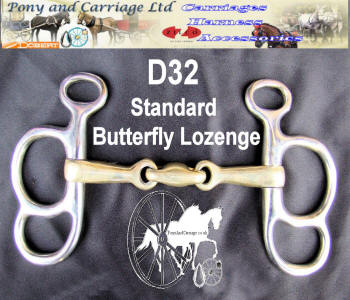 Butterfly Lozenge  Mouth Carriage Driving Bit Style D32