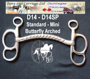 Butterfly Arched  Mouth Carriage Driving Bit Style D14