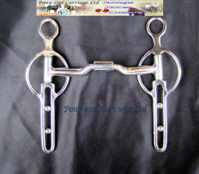 French Style Jointed Two Ring Carriage Driving Bit pony Up to Horse Size D22