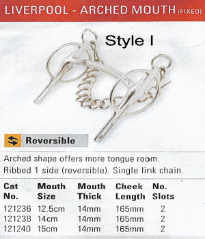 Zilco Liverpool Arched Mouth Fixed Cheeks Driving Bit