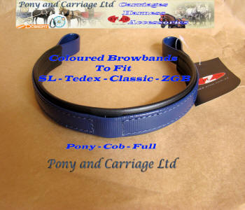Zilco Dark blue bridle browband for horse harness