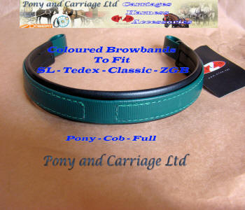 Zilco green bridle browband for horse harness