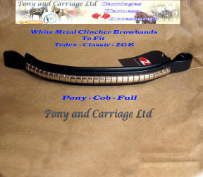 Zilco Harness White Metal Clincher Substitute BrowBands